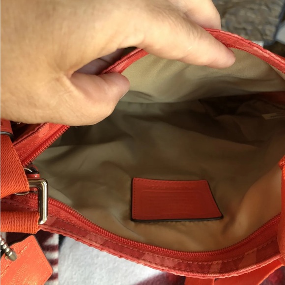 Coach Signature Fabric Crossbody Coach Coral Zebra Print File Nylon F77541 Bag - Picture 10 of 11